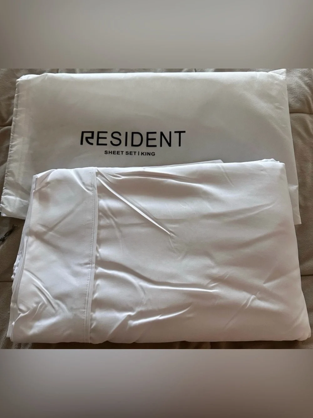 RESIDENT Bamboo Minimalist King Elegant White Bedding Sheet Set